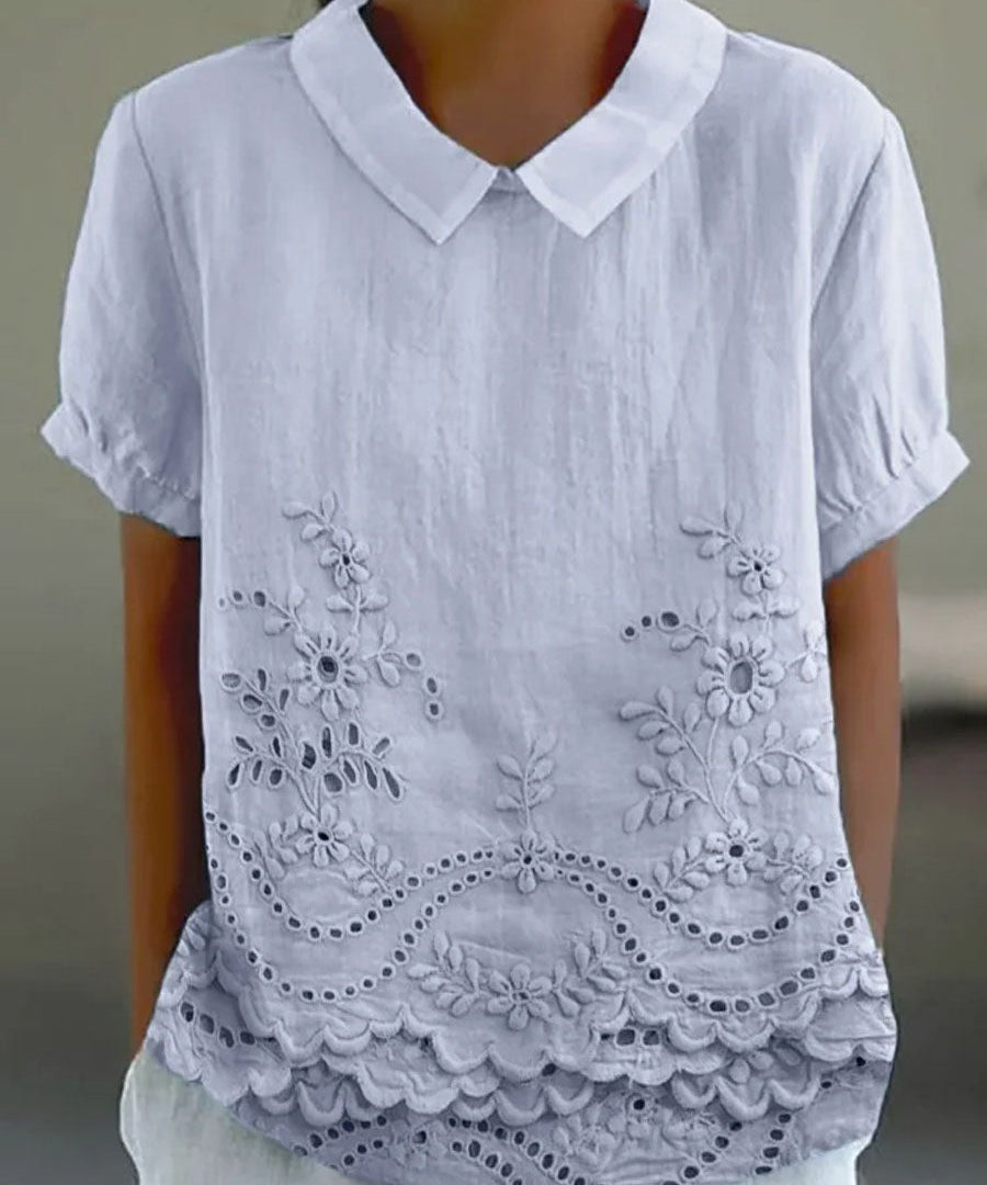 Lily - Embroidered Floral Blouse