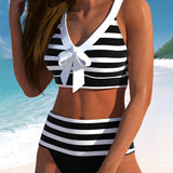Laluna® | Magas derekú csíkos bikini