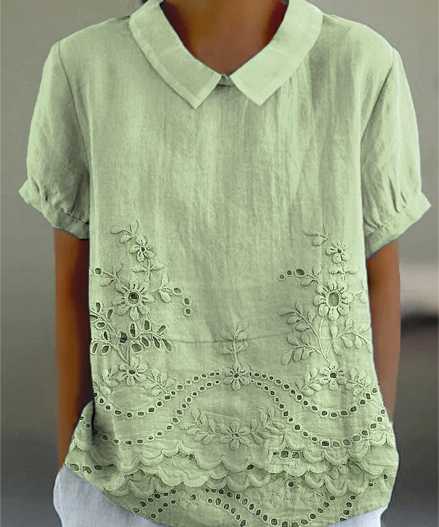 Lily - Embroidered Floral Blouse