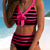 Laluna® | Magas derekú csíkos bikini