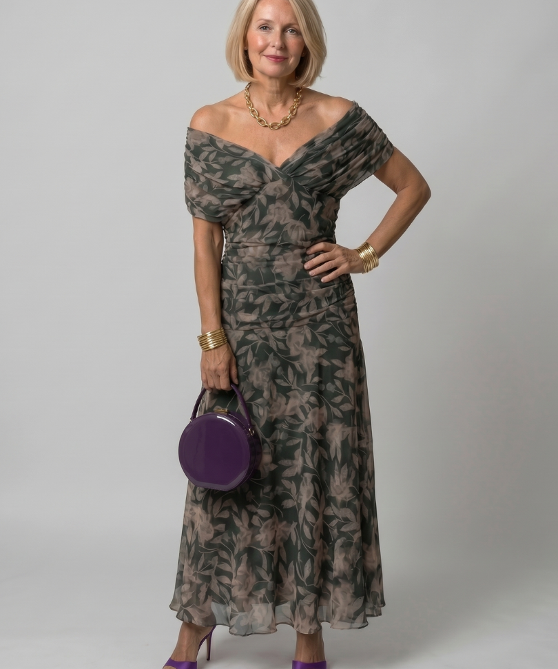 Boglárka - Off Shoulder Flow Midi Dress