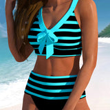 Laluna® | Magas derekú csíkos bikini