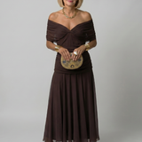 Boglárka - Off Shoulder Flow Midi Dress