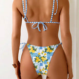 Claire - Lemon Print Triangle Bikini