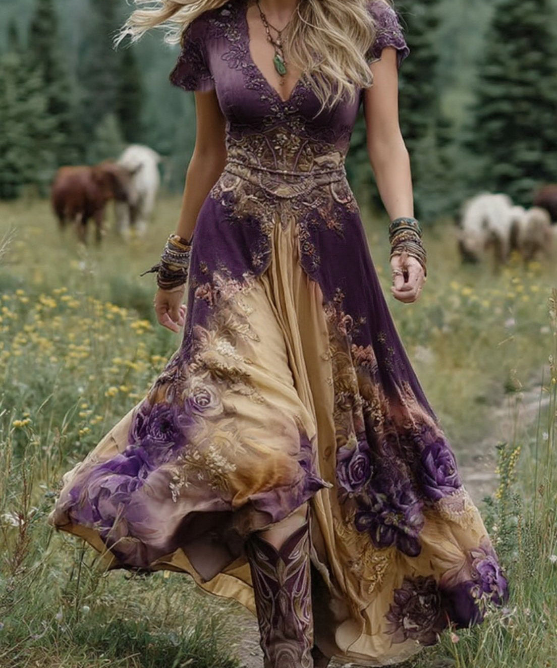 Serena - Short Maxi Floral Dress