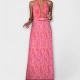 Seraphina - Elegáns Maxi Ruha Halter Nyakkal és V Kivágással