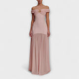 Maelie - Elegáns maxi bodycon ruha ujjatlan virágos díszítéssel