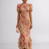 Rosario | Virágmintás Chiffon Hosszú Ruha