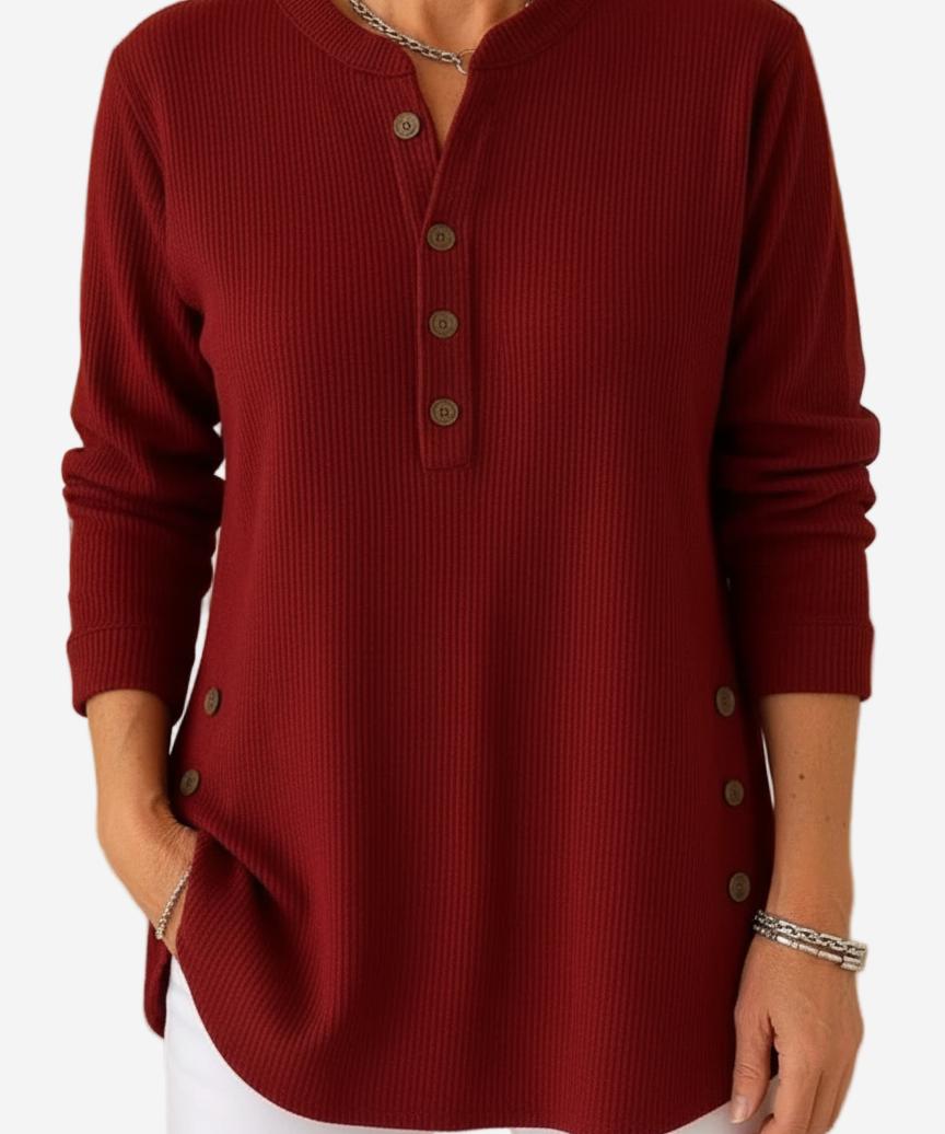 Harperly – Long Sleeve Solid Knit Sweater