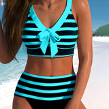 Laluna® | Magas derekú csíkos bikini