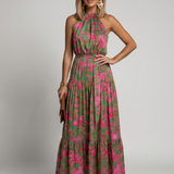 Edit - Draped Halter Midi Ruha