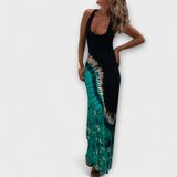 Livia - Maxi ruha csillagos égbolttal és tie-dye mintával