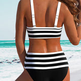 Laluna® | Magas derekú csíkos bikini