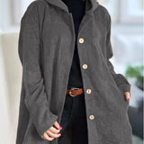 Cordia - Corduroy Hooded Cardigan