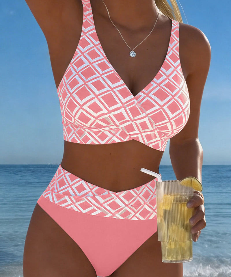 Sydney - Two-Piece Bikini with Cut-Out Bra and Diamond Pattern