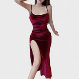 Gabrielle - Velvet Dress with Slit