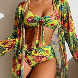 Glenda - Virágmintás bikini szoknyával