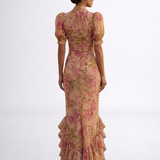 Rosario | Virágmintás Chiffon Hosszú Ruha