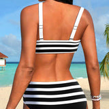 Laluna® | Magas derekú csíkos bikini