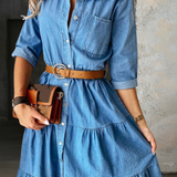 Barbara - Casual Elegant Denim Dress