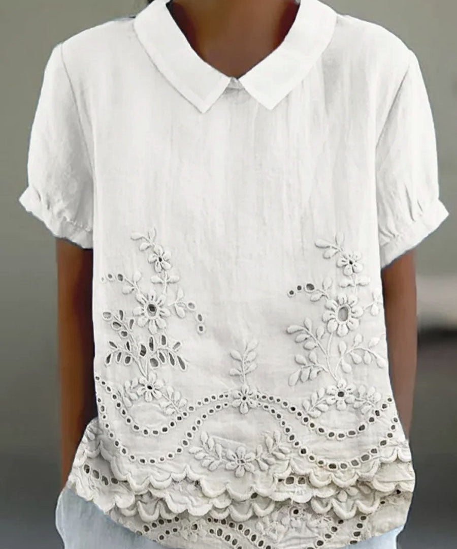 Lily - Embroidered Floral Blouse