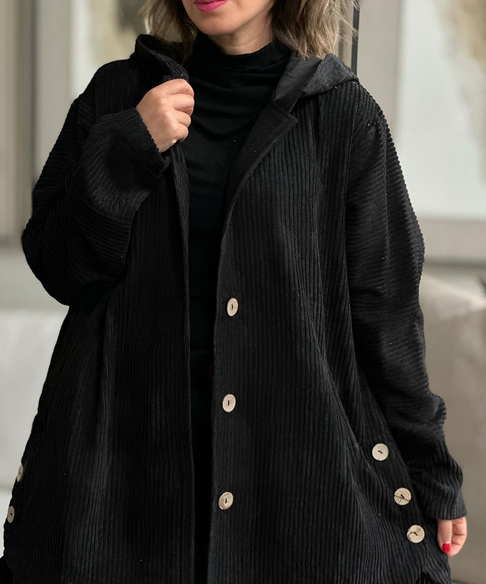 Cordia - Corduroy Hooded Cardigan