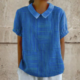 Maya - Striped Geometric Blouse