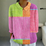 Megan - Playful Patchwork Blouse