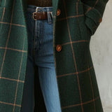 Bellarive plaid tweed coat with lapel collar