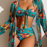 Glenda - Virágmintás bikini szoknyával