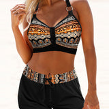 Maryan - Geometrikus mintás, magas derekú bikini