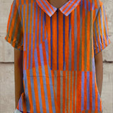 Nina - Geometric Striped Blouse