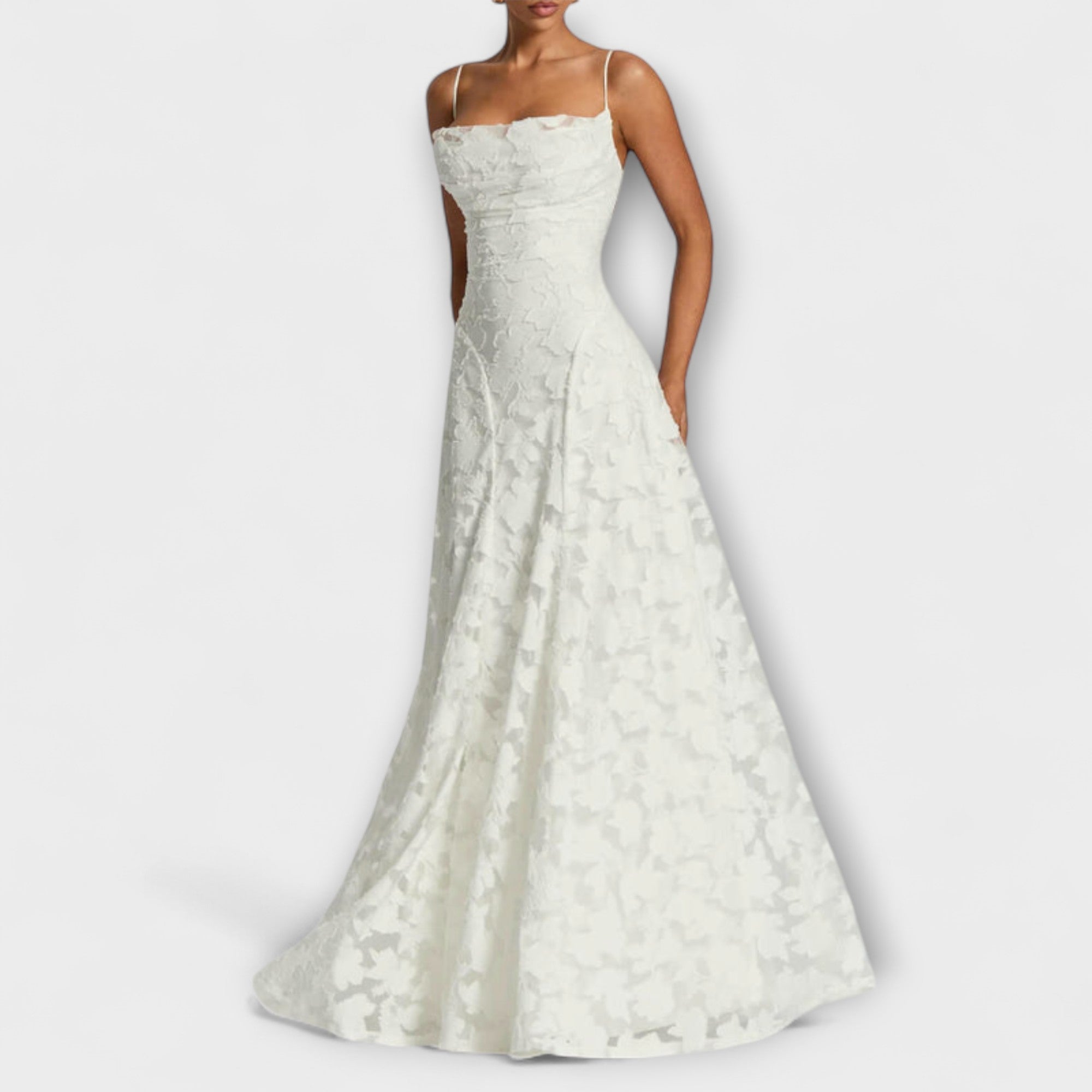 Emberly - Elegáns maxi ruha jacquard szövetből