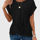 Isa - Elegant Blouse with Crew Neck