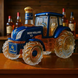 Klasszikus whisky palack traktor New Holland T7 formájában