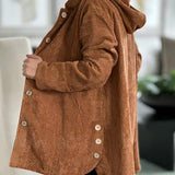 Cordia - Corduroy Hooded Cardigan