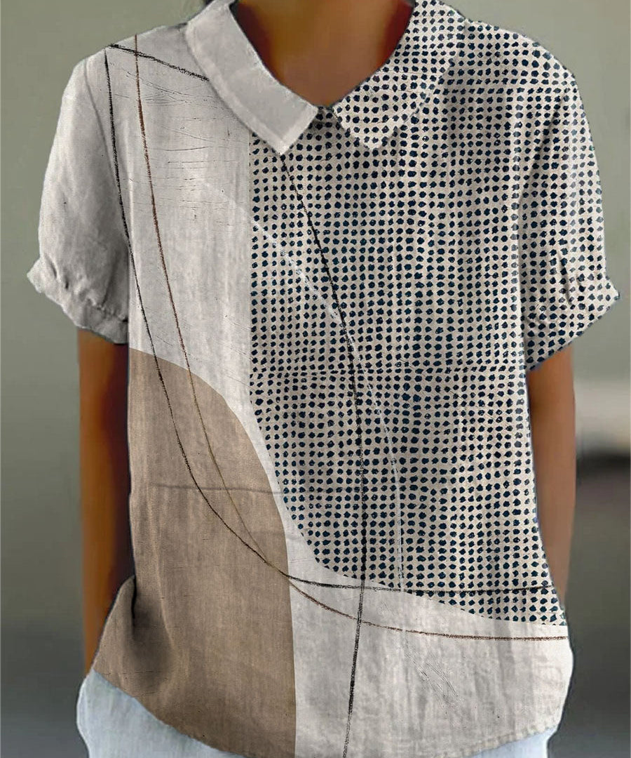 Lana - Blouse with Abstract Dots and Lines