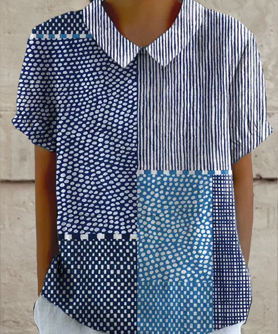 Alina - Patchwork Print Blouse