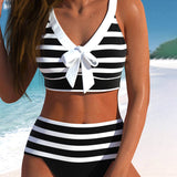 Laluna® | Magas derekú csíkos bikini