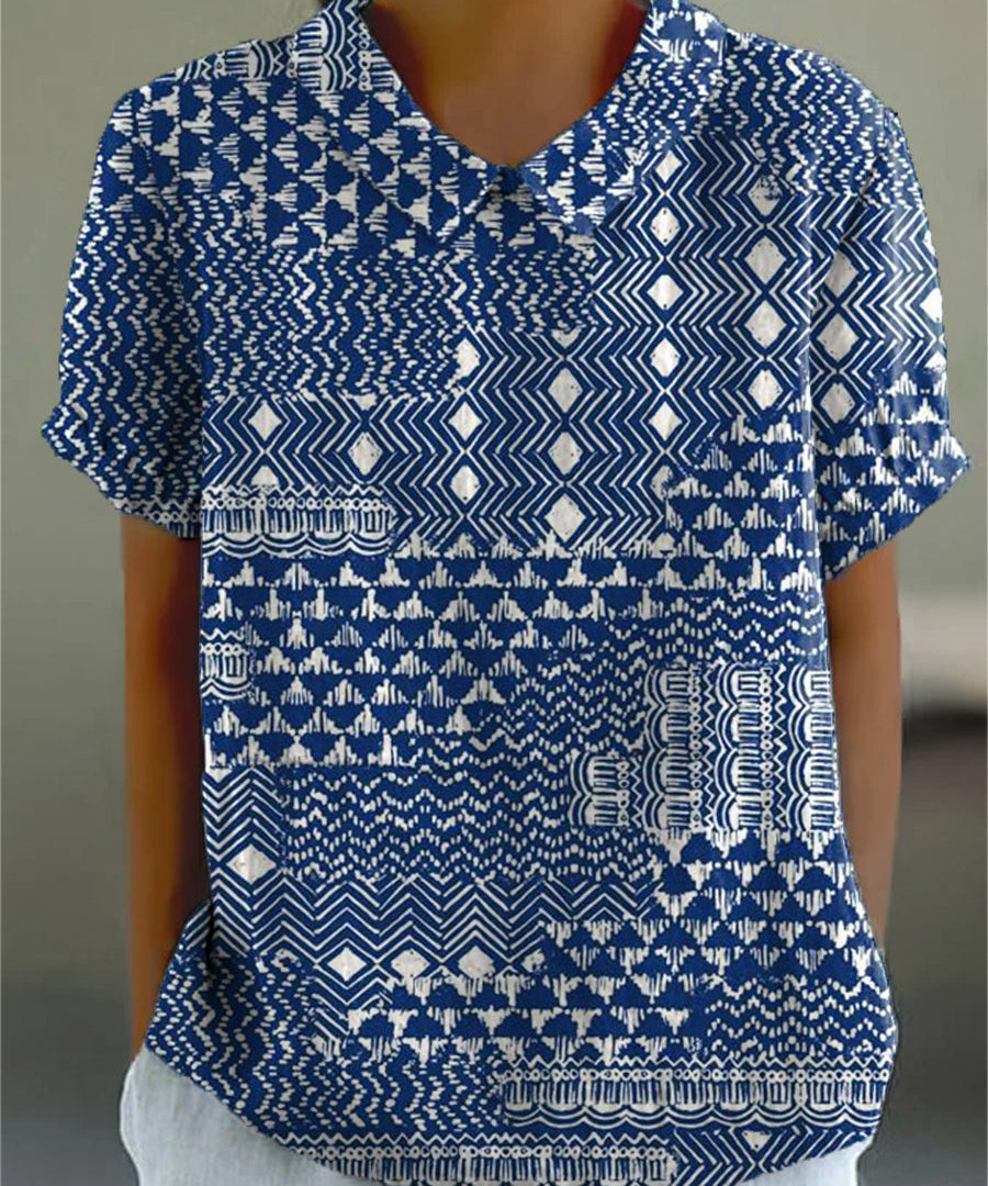 Abigail - Blouse with Tribal Print
