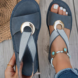Stella - Flat Sandals With Metal Buckle