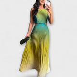 Haven - Stílusos Maxi Ruha Ujj Nélkül Tie-Dye
