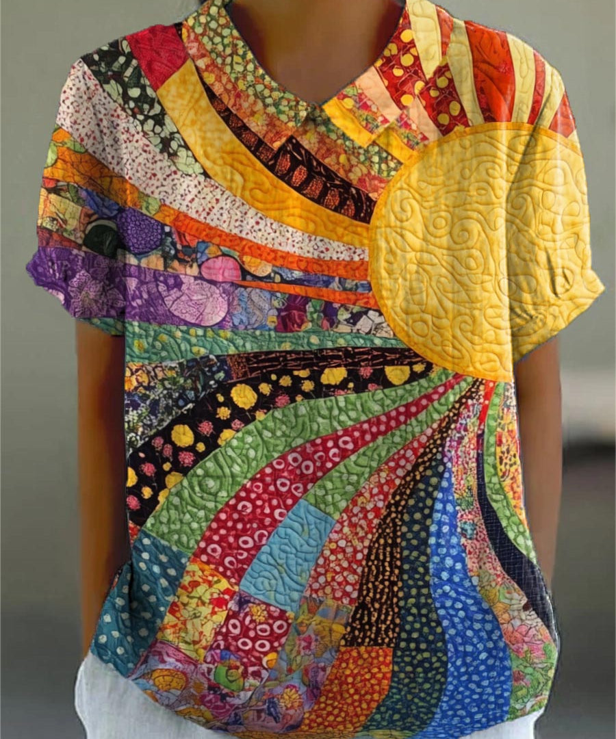 Mel - Sunburst Patchwork Blouse