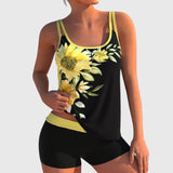 Flor – Virágmintás tankini rövidnadrággal, lapos has hatással