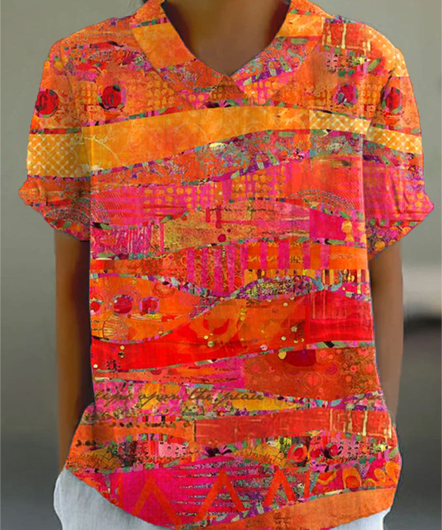 Isa - Blouse with Abstract Print