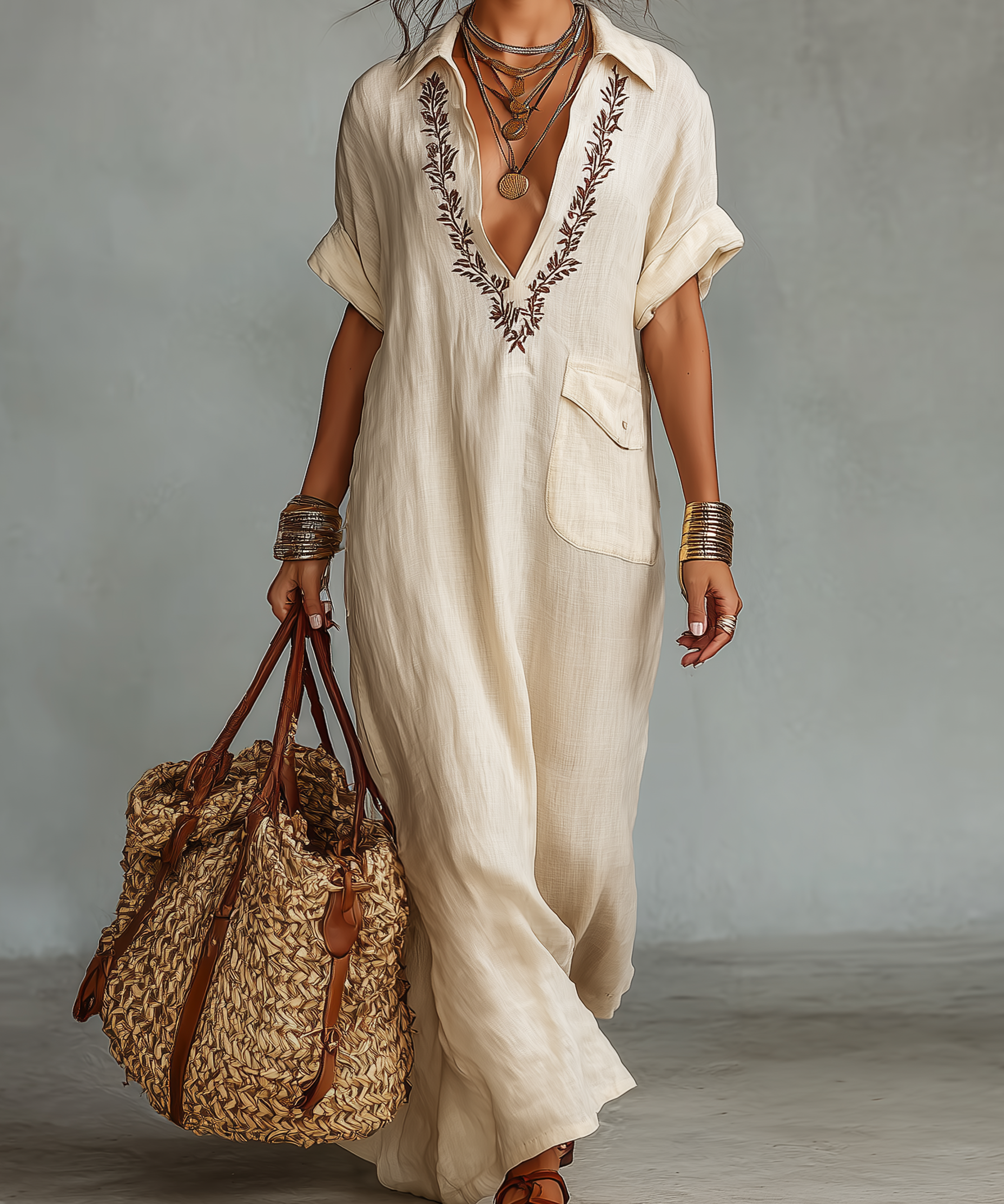 Beatrice - Embroidered Shirt Dress
