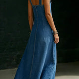 Vera - Long Denim Button Down Dress