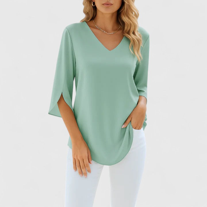 Violetta - Sophisticated V-Neck Blouse