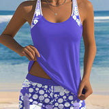 Susan - Swimsuit Tank Top with Printed Boxer Set