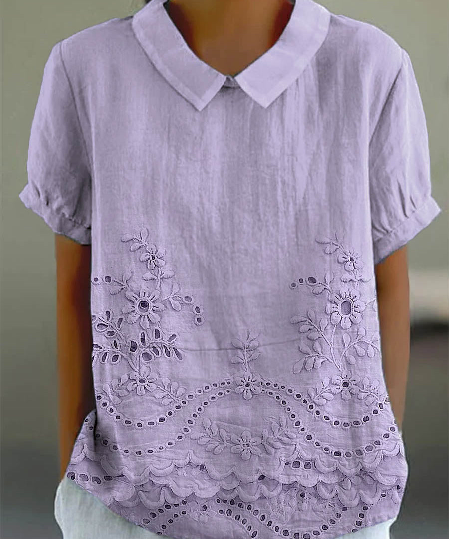 Lily - Embroidered Floral Blouse